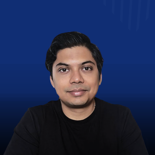 Image showing Mohit Kumar, founder of Ultrahuman, in a portrait against a blue background